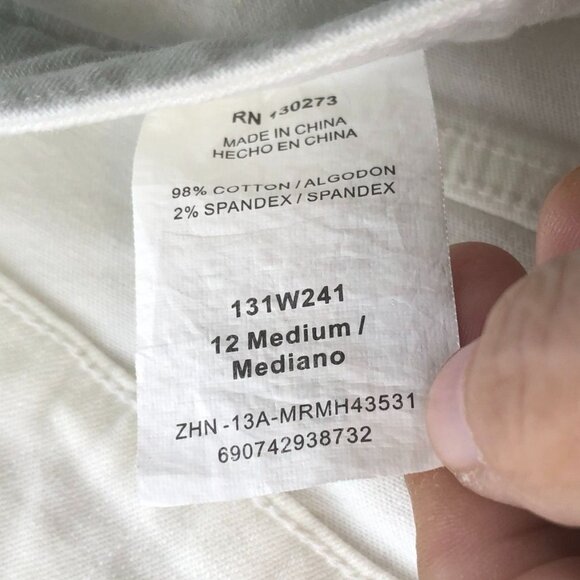 Riders By Lee Women Capri Jeans 12 Medium Straight Leg Casual White Denim Summer - Picture 10 of 15